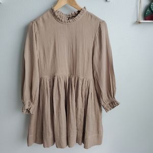 Free People Tan Ruffle Dress